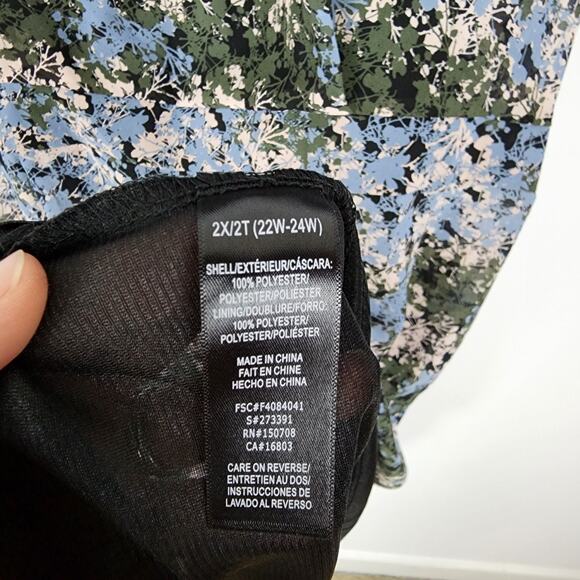 Signature Collection Floral Dress Size 22/24W Flutter Sleeve Art to Wear Office - Picture 10 of 10